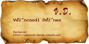 Váncsodi Dénes névjegykártya